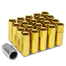 Load image into Gallery viewer, M12 x 1.25 Extended Open End Lug Nuts with Locks - Aluminum Gold