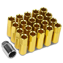 Load image into Gallery viewer, M12 x 1.25 Extended Open End Lug Nuts with Locks - Aluminum Gold
