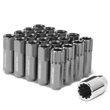 Load image into Gallery viewer, M12 x 1.25 Extended Lug Nuts with Locks 16pc Set Aluminum Gun Metal