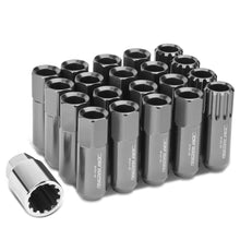 Load image into Gallery viewer, M12 x 1.25 Extended Lug Nuts with Locks 16pc Set Aluminum Gun Metal