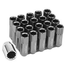 Load image into Gallery viewer, M12 x 1.25 Extended Lug Nuts with Locks 16pc Set Aluminum Gun Metal