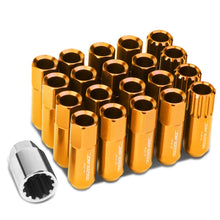 Load image into Gallery viewer, M12 x 1.25 Extended Aluminum Lug Nuts with Locks - Orange 16pc Set