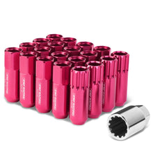 Load image into Gallery viewer, M12 x 1.25 Extended Pink Aluminum Lug Nuts Set - 16 Pcs + 4 Locks
