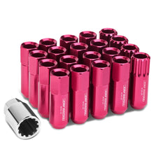 Load image into Gallery viewer, M12 x 1.25 Extended Pink Aluminum Lug Nuts Set - 16 Pcs + 4 Locks
