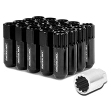 Load image into Gallery viewer, M12 x 1.5 Extended Aluminum Lug Nuts - 60mm Tall - Black 20pc Set