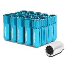 Load image into Gallery viewer, Universal 400 Style Extended Open End Lug Nuts M12x1.5 Light Blue Aluminum