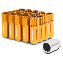 Load image into Gallery viewer, M12 x 1.5 60mm Extended Aluminum Lug Nuts 16pc + 4 Locks Orange