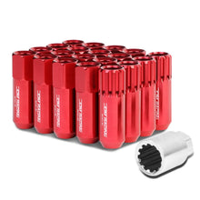 Load image into Gallery viewer, M12 x 1.5 Red Aluminum Extended Lug Nuts Set - 16 Pcs + 4 Locks