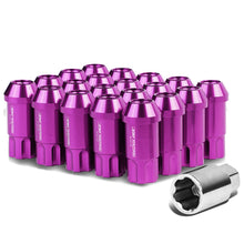 Load image into Gallery viewer, Purple Aluminum Lug Nuts M12x1.25 L40 Style Extended 20pc Set