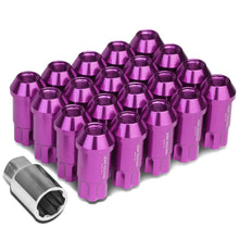 Load image into Gallery viewer, Purple Aluminum Lug Nuts M12x1.25 L40 Style Extended 20pc Set