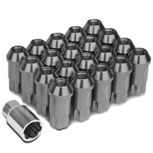 Load image into Gallery viewer, L40 Style Extended Lug Nuts M12x1.5 50mm Gun Metal 20pc w/ Locks Aluminum