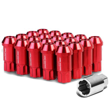 Load image into Gallery viewer, L40 Style Extended Lug Nuts Set w/ Locks M12x1.5 50mm Red Aluminum
