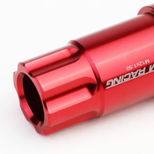 Load image into Gallery viewer, L40 Style Extended Lug Nuts Set w/ Locks M12x1.5 50mm Red Aluminum