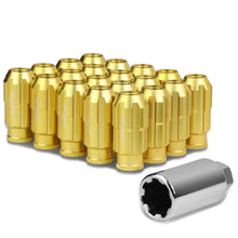 Load image into Gallery viewer, Aluminum Spline Lug Nuts M12 x 1.25 Extended Open End 20pc Gold