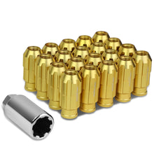 Load image into Gallery viewer, Aluminum Spline Lug Nuts M12 x 1.25 Extended Open End 20pc Gold