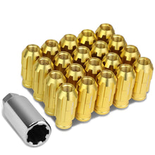 Load image into Gallery viewer, Aluminum Spline Lug Nuts M12 x 1.25 Extended Open End 20pc Gold