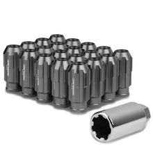 Load image into Gallery viewer, M12 x 1.25 Spline Extended Lug Nuts 50mm Tall Gun Metal 20pc w/ Locks