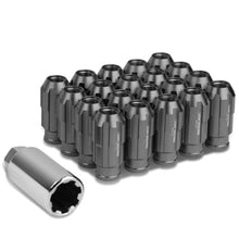 Load image into Gallery viewer, M12 x 1.25 Spline Extended Lug Nuts 50mm Tall Gun Metal 20pc w/ Locks