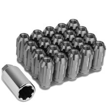 Load image into Gallery viewer, M12 x 1.25 Spline Extended Lug Nuts 50mm Tall Gun Metal 20pc w/ Locks
