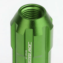 Load image into Gallery viewer, M12 x 1.25 Spline Lug Nuts Extended Open End Green Aluminum 20pc
