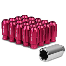 Load image into Gallery viewer, Aluminum Spline Lug Nuts M12 x 1.25 Extended Pink 20pc Set w/ Locks