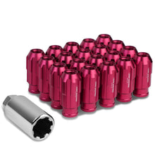 Load image into Gallery viewer, Aluminum Spline Lug Nuts M12 x 1.25 Extended Pink 20pc Set w/ Locks