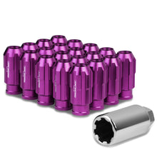 Load image into Gallery viewer, M12 x 1.25 Purple Spline Lug Nuts 50mm Extended Open End 20pc w/ Locks