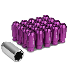 Load image into Gallery viewer, M12 x 1.25 Purple Spline Lug Nuts 50mm Extended Open End 20pc w/ Locks
