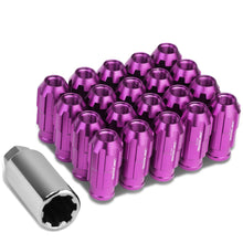 Load image into Gallery viewer, M12 x 1.25 Purple Spline Lug Nuts 50mm Extended Open End 20pc w/ Locks