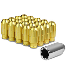 Load image into Gallery viewer, M12 x 1.5 Extended Spline Lug Nuts with Locks - Gold Aluminum