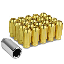 Load image into Gallery viewer, M12 x 1.5 Extended Spline Lug Nuts with Locks - Gold Aluminum