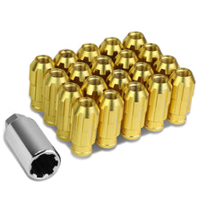 Load image into Gallery viewer, M12 x 1.5 Extended Spline Lug Nuts with Locks - Gold Aluminum