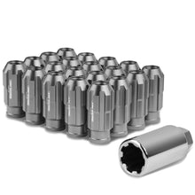 Load image into Gallery viewer, M12 x 1.5 Extended Spline Lug Nuts 50mm Tall Gun Metal 20pc w/ Locks