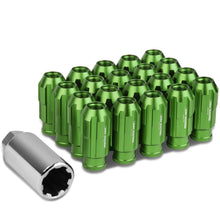 Load image into Gallery viewer, M12 x 1.5 Spline Extended Lug Nuts with Locks - Green Aluminum