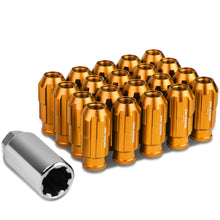 Load image into Gallery viewer, Spline Style Extended Lug Nuts M12x1.5 20pc Set w/ Locks - Orange Aluminum