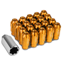 Load image into Gallery viewer, Spline Style Extended Lug Nuts M12x1.5 20pc Set w/ Locks - Orange Aluminum