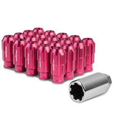 Load image into Gallery viewer, M12 x 1.5 Spline Extended Lug Nuts with Locks 20pc Set - Pink Aluminum