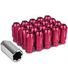 Load image into Gallery viewer, M12 x 1.5 Spline Extended Lug Nuts with Locks 20pc Set - Pink Aluminum