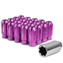 Load image into Gallery viewer, M12 x 1.5 Purple Spline Lug Nuts 50mm Extended Open End 20pc w/ Locks