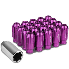 Load image into Gallery viewer, M12 x 1.5 Purple Spline Lug Nuts 50mm Extended Open End 20pc w/ Locks