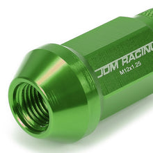 Load image into Gallery viewer, M12x1.25 Aluminum Lug Nuts - 50mm Extended Acorn Knurled - Green 20pc