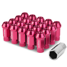 Load image into Gallery viewer, M12x1.25 Aluminum Lug Nuts - 50mm Acorn Knurled Extended 20pc Pink
