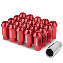 Load image into Gallery viewer, M12x1.25 Aluminum Lug Nuts - Acorn Knurled Extended Open End 20pc Red