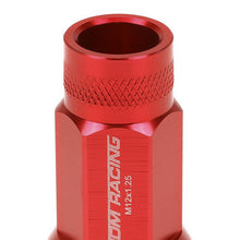 Load image into Gallery viewer, M12x1.25 Aluminum Lug Nuts - Acorn Knurled Extended Open End 20pc Red
