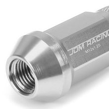 Load image into Gallery viewer, M12x1.25 Aluminum Lug Nuts 50mm Acorn Knurled Extended 20pc Silver