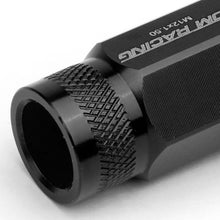 Load image into Gallery viewer, M12x1.5 Extended Acorn Knurled Lug Nuts 50mm Black Aluminum 20pc