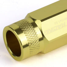 Load image into Gallery viewer, M12x1.5 Aluminum Lug Nuts 50mm Acorn Knurled Extended Open End 20pc Gold