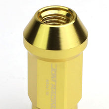 Load image into Gallery viewer, M12x1.5 Aluminum Lug Nuts 50mm Acorn Knurled Extended Open End 20pc Gold