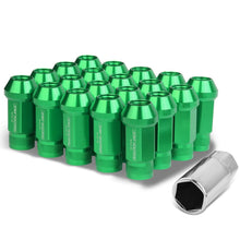 Load image into Gallery viewer, M12x1.5 Aluminum Acorn Lug Nuts 50mm Extended Green 20pc Set