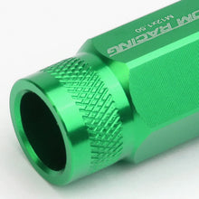 Load image into Gallery viewer, M12x1.5 Aluminum Acorn Lug Nuts 50mm Extended Green 20pc Set